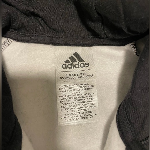 NWT Adidas Loose Fit Zip Hoodie Girls, size L, black/gray Camo pattern - Picture 5 of 8